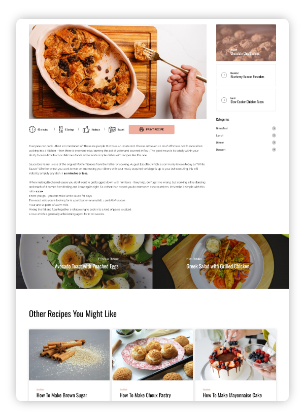 Retro Recipes Kitchen web design