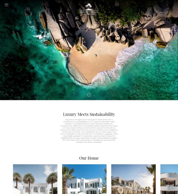 Serenity Beach web page