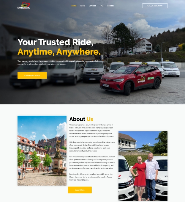 Taxi web design