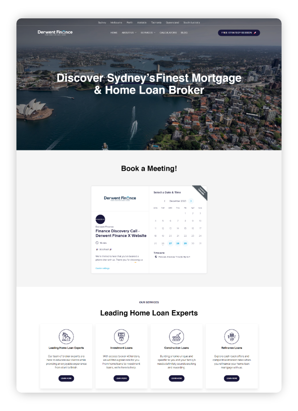 dewent finance Sydney webpage